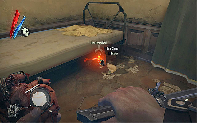 BONE CHARM 1/1 - The charm is inside the abandoned apartment under the bed - Bone Charms - locations - Collectibles - Dishonored - Game Guide and Walkthrough