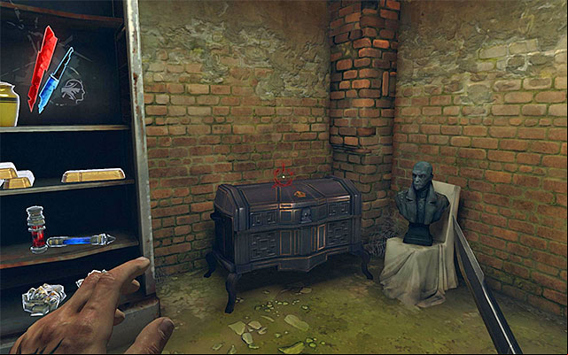 In the basement proper, you can only find gold and Sokolov's health elixir, but watch out for rats that may attack you out of a sudden - Exploring the basement and the ground floor of the Estate - Mission 5 - Lady Boyles Last Party - Dishonored - Game Guide and Walkthrough