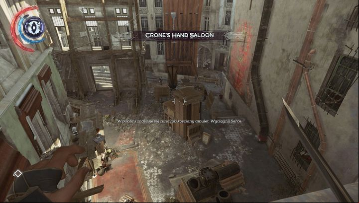 Jump on the awing to the left - Paolos body | Mission 6 - Mission 6 - Dust District - Dishonored 2 Game Guide