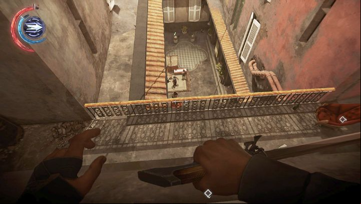 Jump to the balcony, and enter the apartment - Paolos body | Mission 6 - Mission 6 - Dust District - Dishonored 2 Game Guide