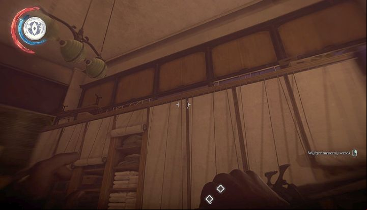 Jump on the ledge, and get through a small age. - Get Overseer Byrnes body | Mission 6 - Mission 6 - Dust District - Dishonored 2 Game Guide