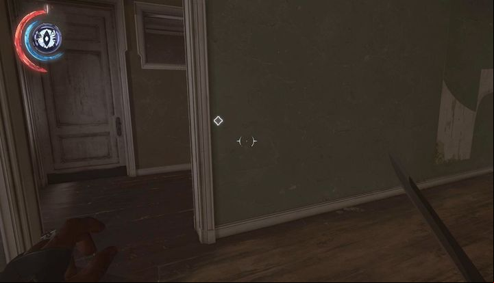 To get to the other side, use the age underneath the ceiling. - Secrets | Mission 4 - Mission 4 - The Clockwork Mansion - Dishonored 2 Game Guide