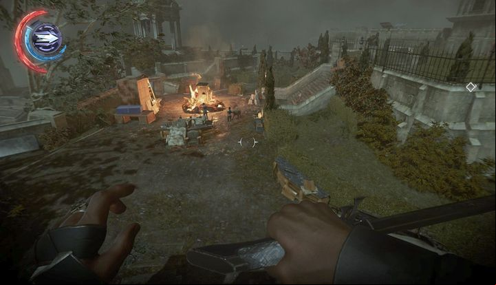 The main part of the yard. - Get to the Dunwall Tower | Mission 9 - Mission 9 - Death to the Empress - Dishonored 2 Game Guide