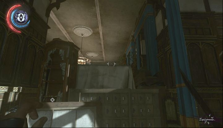 Jump over the blockade to get into the dining room. - Eliminate Delilah Copperspoon | Mission 9 - Mission 9 - Death to the Empress - Dishonored 2 Game Guide