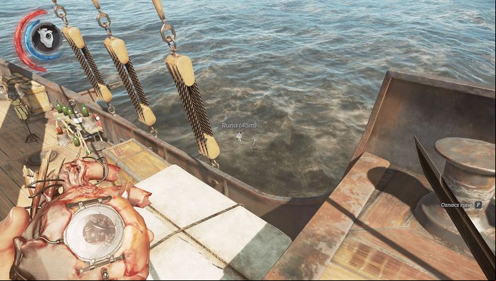Dive to collect the rune before you land in Karnaca. - When you wake up | Mission 2 - Mission 2 - Edge of the World - Dishonored 2 Game Guide