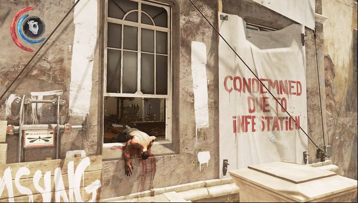 The entrance to the house full of bloodflies. - Go through the wall of light | Mission 2 - Mission 2 - Edge of the World - Dishonored 2 Game Guide