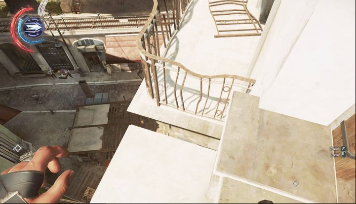 Jump down with the body on your back. - Get help from Mindy (optional) | Mission 2 - Mission 2 - Edge of the World - Dishonored 2 Game Guide