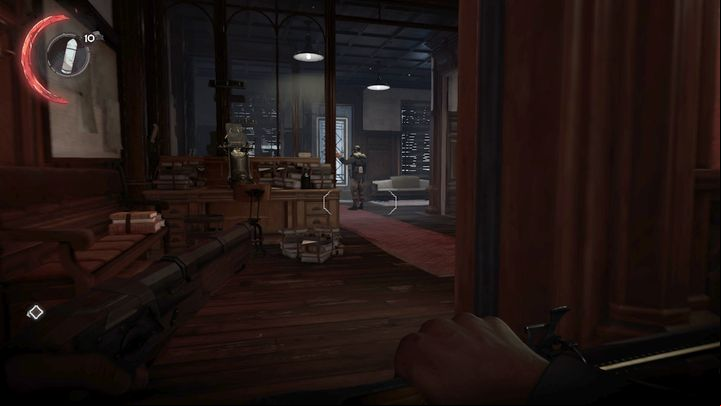 Stun the guard to help the courier. - Escape from Dunwall | Mission 1 - Mission 1 - A Long Day in Dunwall - Dishonored 2 Game Guide