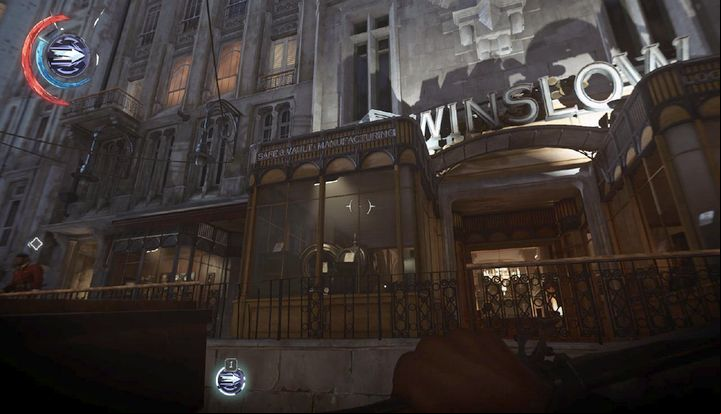 Winslows, and on the right a path leading behind the shop. - Find the entrance to the Grand Palace | Mission 8 - Mission 8 - The Grand Palace - Dishonored 2 Game Guide
