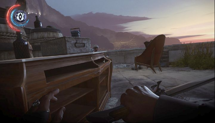 Hide behind luggage. - Eliminate Duke Abele | Mission 8 - Mission 8 - The Grand Palace - Dishonored 2 Game Guide