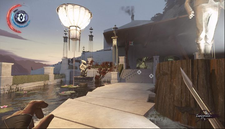 Jump over the water reservoir and drop down. - Eliminate Duke Abele | Mission 8 - Mission 8 - The Grand Palace - Dishonored 2 Game Guide
