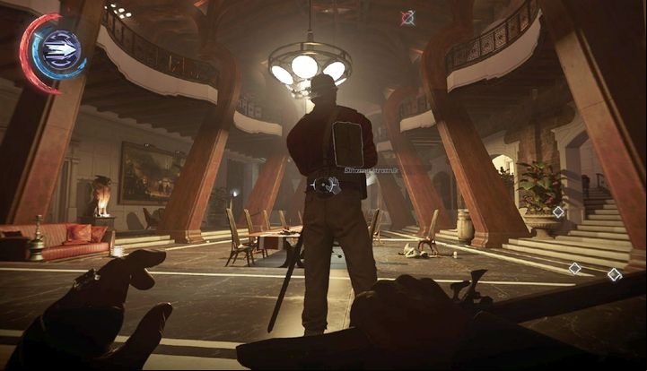 An ideal position for a stealthy elimination. - Eliminate Duke Abele | Mission 8 - Mission 8 - The Grand Palace - Dishonored 2 Game Guide