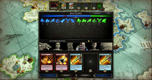 At this point, you will decide if you want to fight the battle alone, if any of the generals should take the command, or the army should remain without its commander - Basics | Combat Phase - Combat Phase - Divinity: Dragon Commander Game Guide & Walkthrough