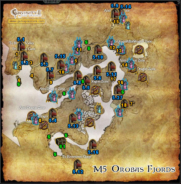 1 - M5 Map - Orobas Fjords - Orobas Fjords - Divinity II: Ego Draconis - Game Guide and Walkthrough