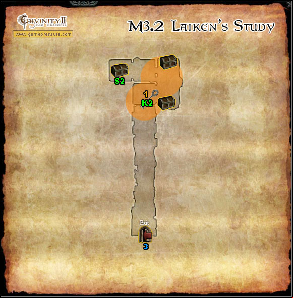 1 - World Atlas - Map - Sentinel Island - M3.2 Laiken's Study - World Atlas - Sentinel Island - Divinity II: Ego Draconis - Game Guide and Walkthrough