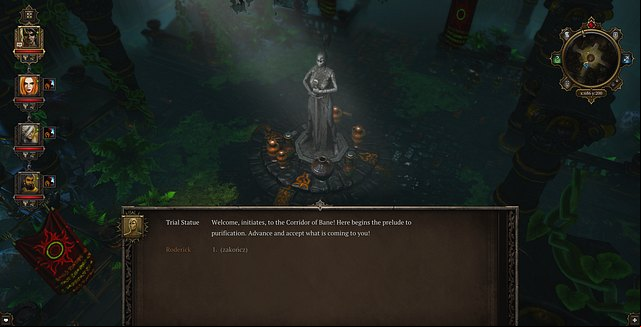 The talking statue, during the test - The Initiation / Infiltrating the Imaculates | Luculla Forest / Hiberheim - Main quests - Luculla Forest / Hiberheim - Main quests - Divinity: Original Sin Game Guide