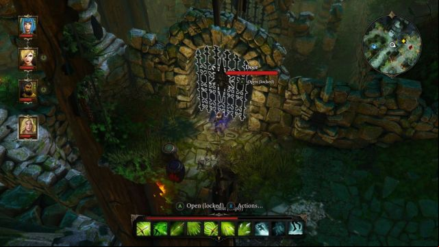 After arriving, you will have to constantly switch between your characters to activate different levers to get to the button. - Puzzle - opening the gate to the Source Temple | Dark Forest - Side quests - Dark Forest - Side quests - Divinity: Original Sin Game Guide