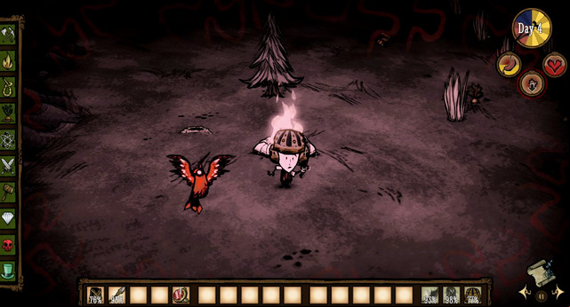 The sanity indicator is quite peculiar, and it can influence the perception of the world by your character - Sanity - Gameplay basics - Dont Starve - Game Guide and Walkthrough