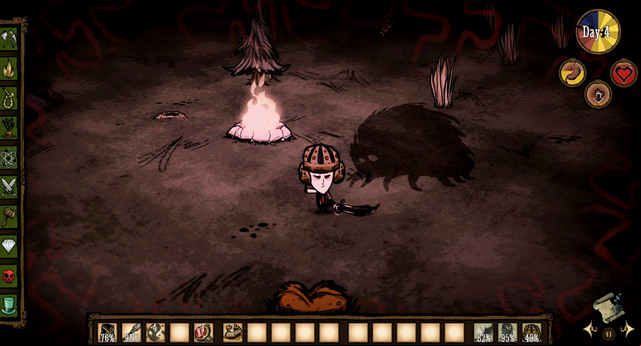 When the sanity level drops to 30, the character becomes insane and the animals that so far have been harmless, start to attack - Sanity - Gameplay basics - Dont Starve - Game Guide and Walkthrough