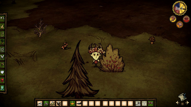 It is the time now to fill your character's stomach now - Day one - The adventure begins - Dont Starve - Game Guide and Walkthrough