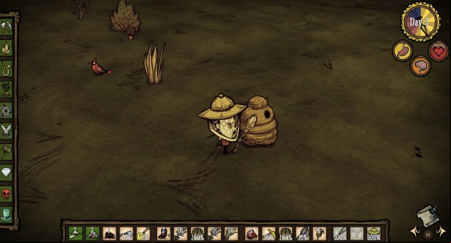 Honeycomb can be acquired by destroying a Bee Hive, that is, unfortunately, protected by a swarm of infuriated bees - Raising animals - How to get food - Dont Starve - Game Guide and Walkthrough