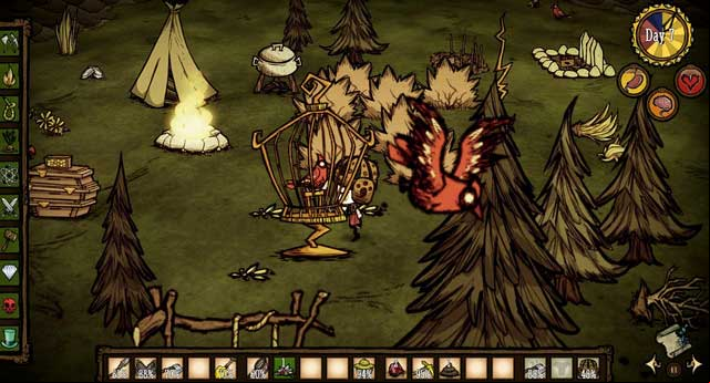 A birds caught in this way can be feed with seeds, vegetables and any kind of meat (save raw Monster Meat) - Raising animals - How to get food - Dont Starve - Game Guide and Walkthrough