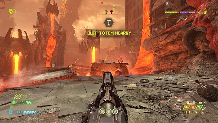 The reason for red shields surrounding the opponents and their respawn is the presence of the Buff Totem in a given location - Doom Eternal: Demons with red shield - why do they respawn? - Combat - Doom Eternal Guide