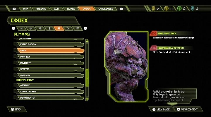 This enemy has a heavily armored front, but an extremely vulnerable back - Doom Eternal: Bestiary - Basics - Doom Eternal Guide