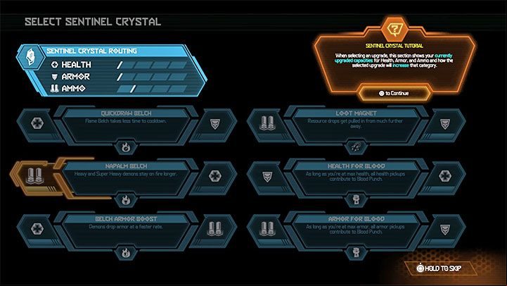 Each Sentinel Crystal is a disposable item - Doom Eternal: Heros statistics - how to increase them? - Character development - Doom Eternal Guide