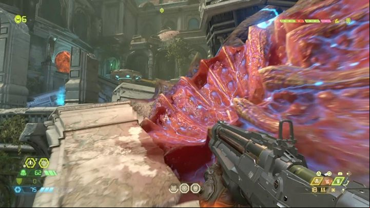 Now jump into the area located next to the demons corpse to fight other monsters - Doom Eternal: Taras Nabad walkthrough - Levels walkthrough - Doom Eternal Guide