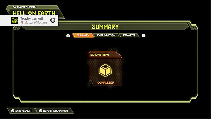 The trophy should get unlocked on the mission summary screen - Doom Eternal: Master of Fasting trophy - how to unlock it? - Collectibles and exploration - Doom Eternal Guide
