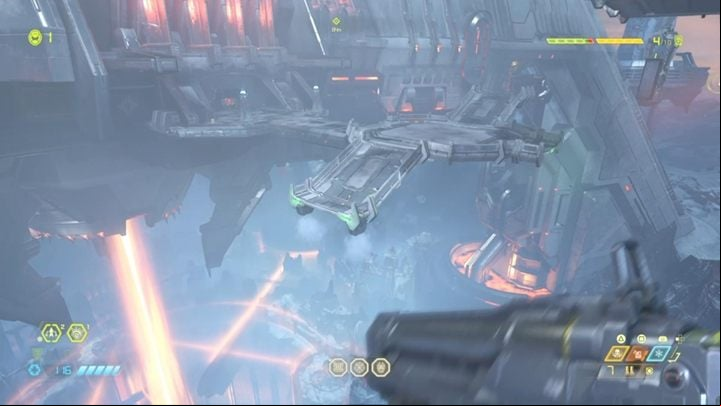 Kill the demons and prepare for another platforming section - Doom Eternal: Doom Hunter Base walkthrough - Levels walkthrough - Doom Eternal Guide