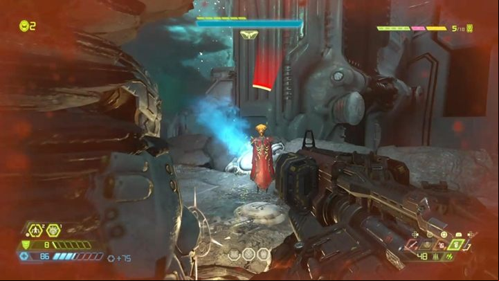 The problem here is that you have to break the enemys shield with a single shot - Doom Eternal: Khan Maykr | Boss fight - Bosses - Doom Eternal Guide