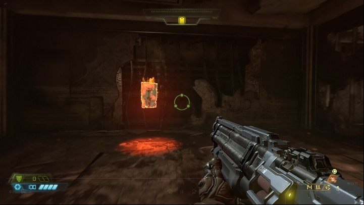 Another collectible can be found behind a huge hole in the destroyed building - Doom Eternal: Hell on Earth secrets maps and location - Collectibles and secrets - Doom Eternal Guide