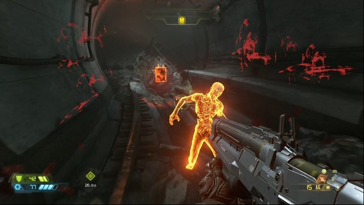 At the end of the metro line you will find a burning page with a Codex entry - Doom Eternal: Hell on Earth secrets maps and location - Collectibles and secrets - Doom Eternal Guide