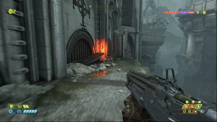 After you have broken the wall, go left - Doom Eternal: Exultia secrets maps and location - Collectibles and secrets - Doom Eternal Guide