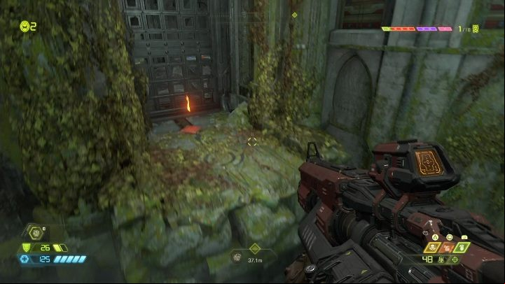 You will reach this place by jumping off the main road and turning left - Doom Eternal: Exultia secrets maps and location - Collectibles and secrets - Doom Eternal Guide