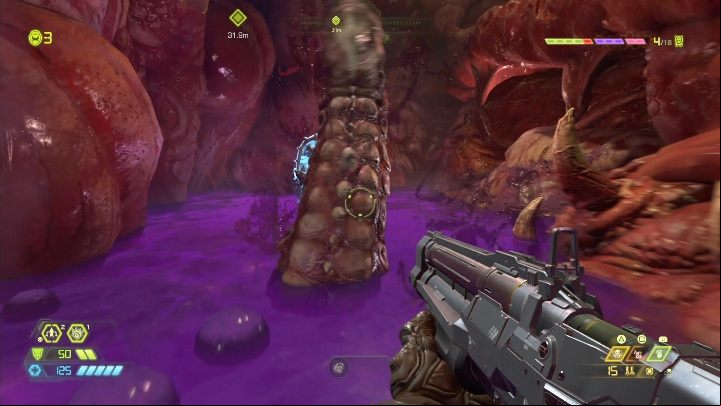 You will find the crystal at the end of the level, near the exit to the top - Doom Eternal: Exultia secrets maps and location - Collectibles and secrets - Doom Eternal Guide