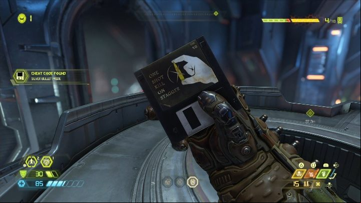 You will find a disk at the top of the object - Doom Eternal: Doom Hunter Base secrets maps and location - Collectibles and secrets - Doom Eternal Guide