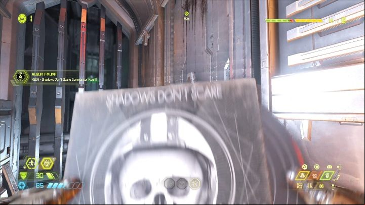 To get to the album, you must enter the walls around the shaft and then jump inside - Doom Eternal: Doom Hunter Base secrets maps and location - Collectibles and secrets - Doom Eternal Guide