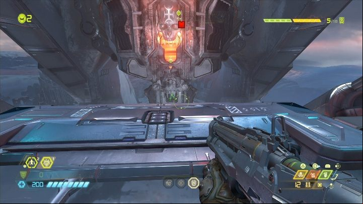 To get into the next health, you need to jump to the other side of the abyss and destroy the age on the fly - Doom Eternal: Doom Hunter Base secrets maps and location - Collectibles and secrets - Doom Eternal Guide