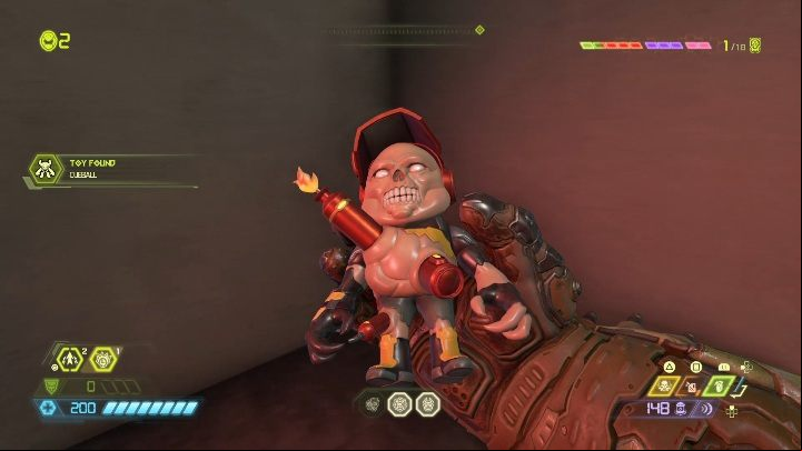 You will find the toy in a steep age that currently looks like a balcony - Doom Eternal: Arc Complex secrets maps and location - Collectibles and secrets - Doom Eternal Guide
