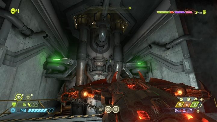 This extra life is behind the metal object shown in the screenshot above - Doom Eternal: Arc Complex secrets maps and location - Collectibles and secrets - Doom Eternal Guide