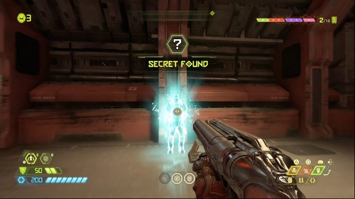After you descend to the lower floor, you will have to jump into the hole in the wall - Doom Eternal: Mars Core secrets maps and location - Collectibles and secrets - Doom Eternal Guide