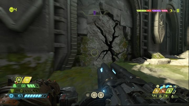 This destroyed wall is next to the secret described above - Doom Eternal: Taras Nabad secrets maps and location - Collectibles and secrets - Doom Eternal Guide