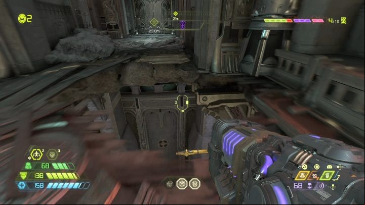 To gain another extra life, you need to jump into the abyss, grab a pipe and use it to jump to a small ledge - Doom Eternal: Taras Nabad secrets maps and location - Collectibles and secrets - Doom Eternal Guide