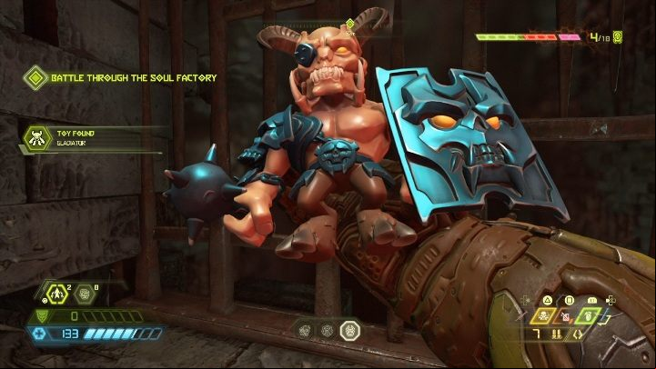 You can get the Gladiator toy only by jumping into the abyss - Doom Eternal: Nekravol 1 secrets maps and location - Collectibles and secrets - Doom Eternal Guide