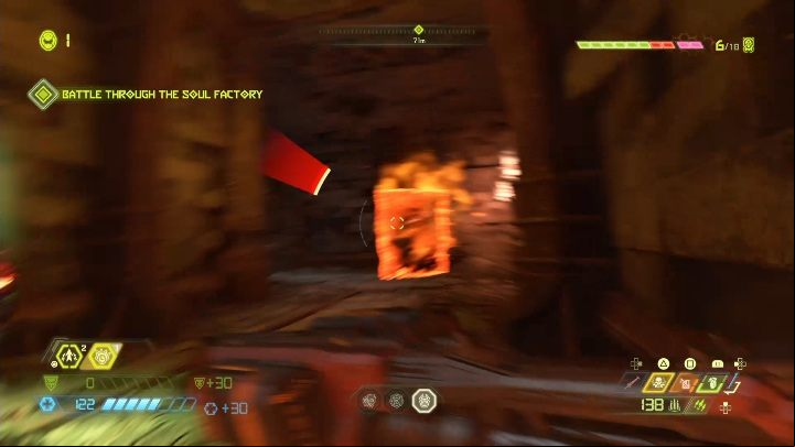 The collectible is located at the end of one of the corridors - Doom Eternal: Nekravol 1 secrets maps and location - Collectibles and secrets - Doom Eternal Guide