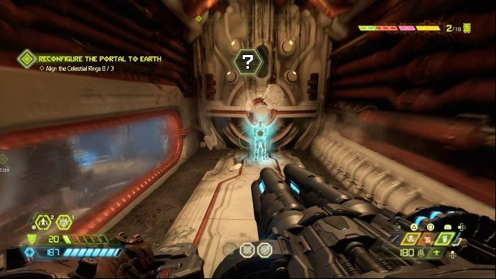 To get to that secret, you have to launch yourself in the air using a rocket launcher and then reach up to a rock ledge - Doom Eternal: Urdak secrets maps and location - Collectibles and secrets - Doom Eternal Guide