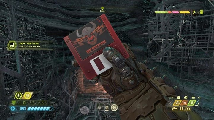 To get to that floppy disk, you have to destroy the damaged wall and jump into a small hole in the building Thats how you get the secret - Doom Eternal: Urdak secrets maps and location - Collectibles and secrets - Doom Eternal Guide